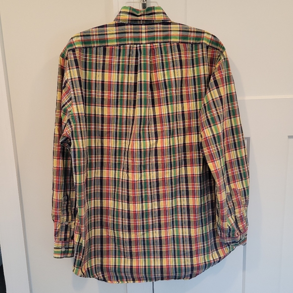 Ralph Lauren Golf Shirt Button Up Long Sleeve Colorful Multicolor Plaid … - Picture 2 of 10
